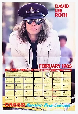 Van Halen~david Lee Roth~1985 Creem Magazine Calendar Centerfold Poster Pinup • $19.99