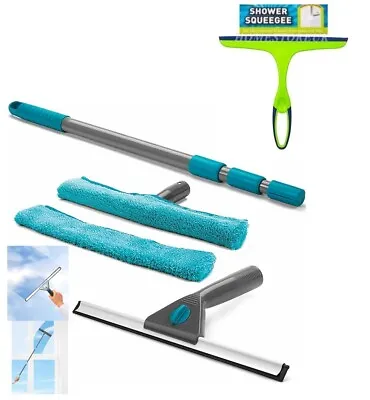 £2.99 • Buy Squeegee OR Telescopic Shower Window Wiper Glass Rubber Screen Tile Cleaner Kit