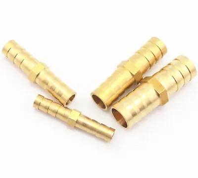 £2.34 • Buy Metal Brass Straight Hose Joiner Barbed Connector Air Fuel Water Pipe Gas Tubing