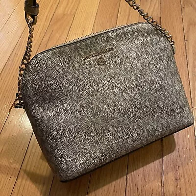 Michael Kors Metallic Gold Monogram Dome Crossbody Bag • $40