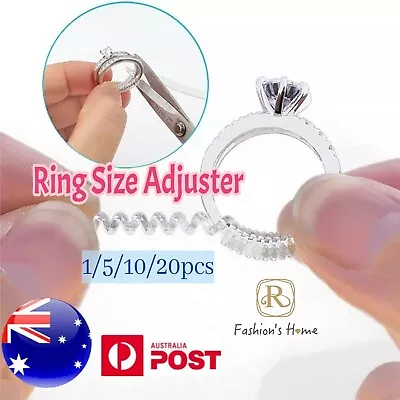 Ring Adjuster Reducer Spiral Invisible Snug Guard Resizer Jewellery Tool 1/10pcs • $2.17