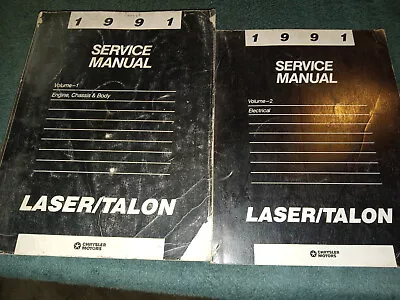 1991 Chrysler Plymouth Laser / Eagle Talon Shop Manual Set / Original Books!! • $27.50