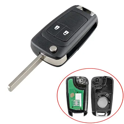Fit Vauxhall Zafira C 2012-2014 433mhz Flip Remote Key W/ Battery HU100 2 Button • $12.16