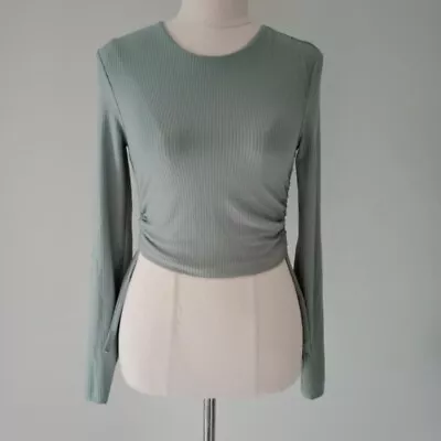 Kookai Ribbed Ruched Side Long Sleeve Crop Size 0 (34-36) • $25