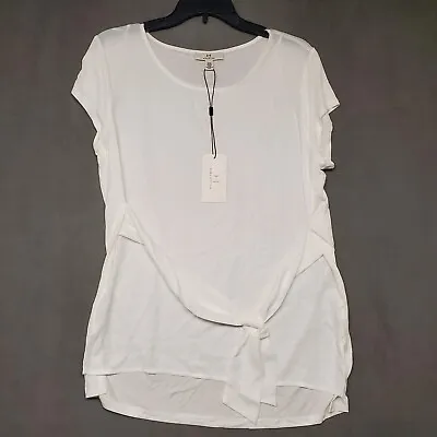 H By Halston Women White Sleeveless Blouse Size Medium  • $15.97