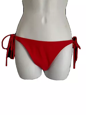 ZAFUL Women's Size S Red Strappy French Cut String Bikini Bottom Swimwear NWOT • $10.46