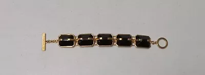 Vince Camuto Bracelet Gold Tone With Black Gems • $9.95