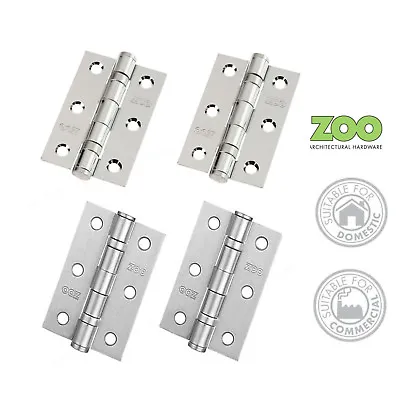 Door Hinges Ball Bearing 3  Chrome Inc Screws ZOO Hardware Domestic/Commercial   • £4.20