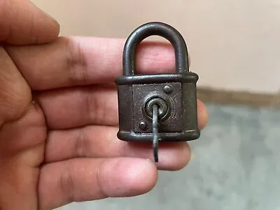 Old Vintage Rare Gesch Rustic Iron Miniature Padlock With Key Made In Germany • $116.10