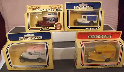 VINTAGE LLEDO/DAYS GONE DIECAST MODELS  (4 X VANS WITH HEADBOARDS) BOXED/NEW • $21.28