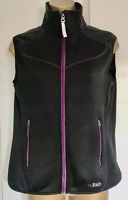 RAB Softshell Ladies PS Vest Gilet Body Warmer UK 12 Black Logo Ex Condition • £15