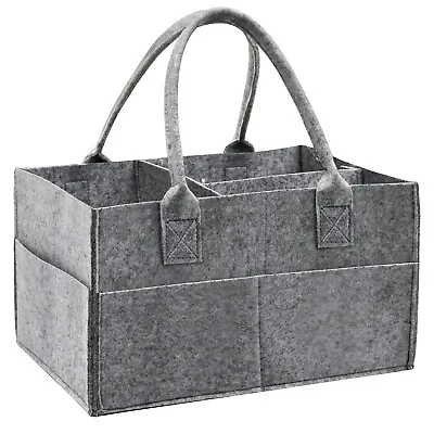 Baby Diaper Caddy Organizer Felt Storage Changing Nappy Kids Carrier Bag Grey UK • £4.99