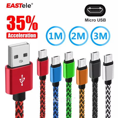 Braided Data Sync Micro USB Charger Charging Cable For Samsung Huawei Android LG • $7.99