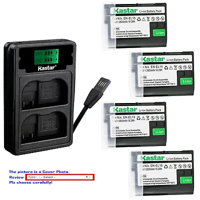 Kastar Battery USB LCD Charger For Nikon EN-EL15 MH-25 Nikon D7100 DSLR Camera • $10.99