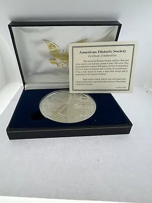 2000 Walking Liberty Half Troy Pound 6 Oz Pure Silver Round .999 + Box & COA • $295