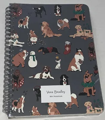 Vera Bradley Mini Notebook With Interior Pocket Holiday Dogs #24361-X62 NWT • $16.50