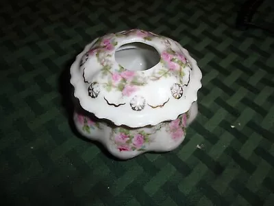 Vintage Antique Ceramic Hair Receiver Made In Austria Collector Dish Lid  • $12.17