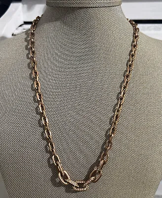 Michael Kors Rose Gold Tone Chain Status Links Necklace  Crystal • $42.99