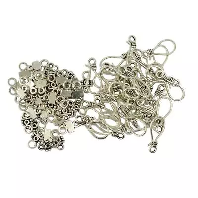 50 Sets Tibetan Style  Silver S Hook And Eye Clasps Jewelry Findings • £6.38