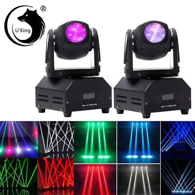 2PC 60W RGBW Mini Beam Spot Moving Head Stage Light DMX Bar Party DJ Disco Light • $126.99