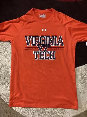 Under Armour Virginia Tech Hokies Orange Jersey Shirt Sz S HeatGear Loose • $16.19