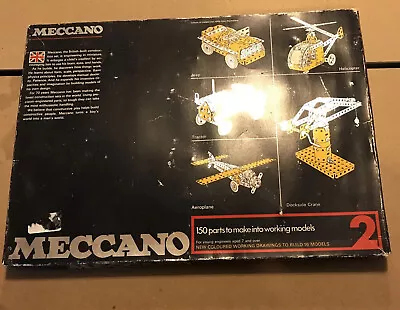 Vintage / Retro 1970s Meccano Set NO: 2  -  Original Box With Instructions 150pc • £47.95