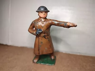 American Metal Officer In Greatcoat Pointing W/ Pistol • $75.99