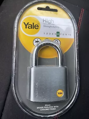 NEW~Yale Padlock High Strength Solid Brass Chrome Finish Y120/60/135/1 • $89.95