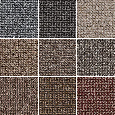£0.99 • Buy Cheap Textured Loop Pile Carpet Hardwearing Felt Backed Bedroom, Hall, 4m & 5m