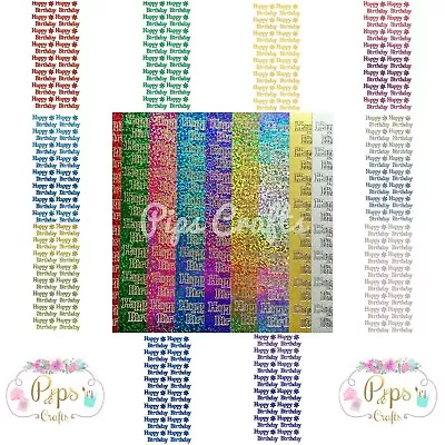 £1.69 • Buy Sparkly Happy Birthday Peel Off Stickers Card Making Crafts Glitter 7 Colours