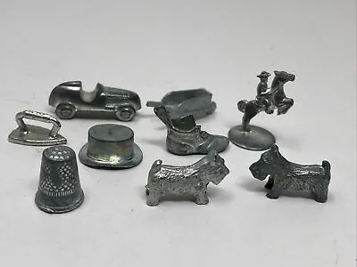 Lot Of 9 Vintage Monopoly Game Pieces Replacement Tokens 2 Dogs Thimble Horse • $14.99