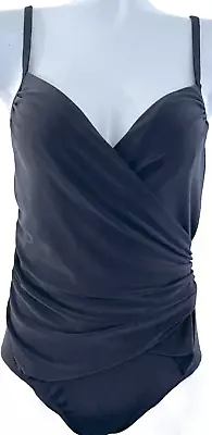 New Magicsuit Black Tummy Control Strappy One Piece Swimsuit Size 8 • $49.99