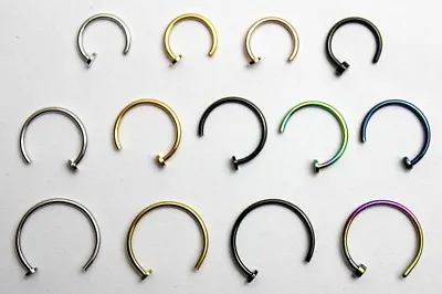 6mm 8mm 10mm Nose Ring Lip Ear Fake Body Piercing Jewelry Colored Open Hoop Bar • $3.16