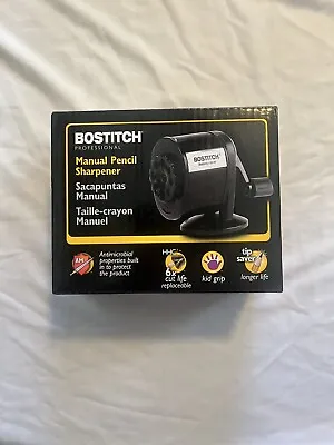 NEW Bostitch Metal Antimicrobial Black Manual Pencil Sharpener MPS1-BLK • $15