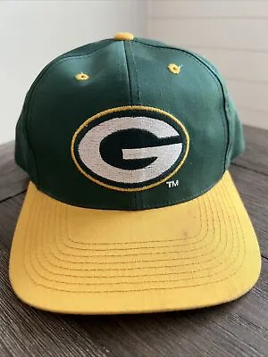 Vintage Green Bay Packers Hat Snapback Big Logo Throwback NFL Licensed Two Toned • $7