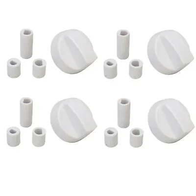 Universal White Gas Electric Oven Cooker Hob Control Knob Dial & Adaptors 4 Pack • £6.99