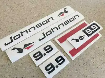 Johnson Vintage Outboard Motor 9.9 HP Decal Kit FREE SHIP + FREE Fish Decal! • $15