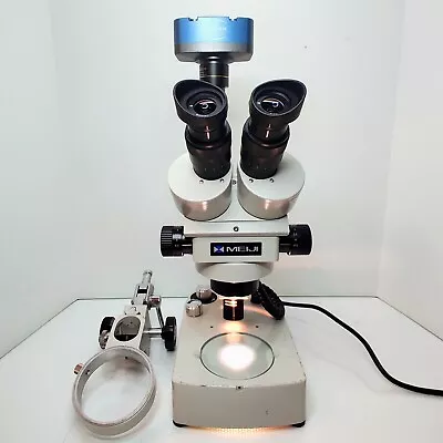 MEIJI EMZ-5TR Trinocular Stereo Microscope SWF1OX STAND FOCUS HOLDER CAMERA #496 • $1295