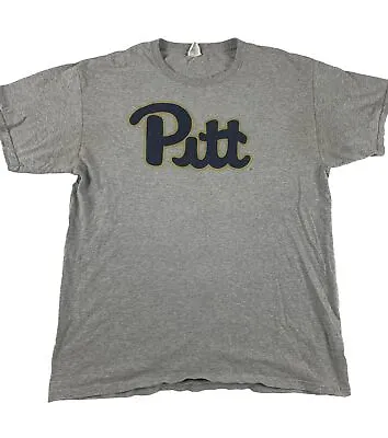Vintage Pittsburgh Panthers T Shirt Adult Large Grey Short Sleeve PITT Tee Mens • $19.99
