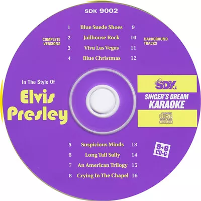 Karaoke Cd+g ELVIS PRESLEY 8+8 Multiplex Singer's Dream-9002 W/background Track • $9.99