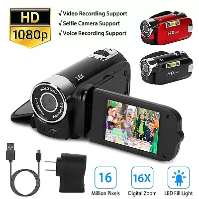 $32.49 • Buy 16X Zoom Digital Video Camera Camcorder 1080P YouTube Vlogging Camera Recorder