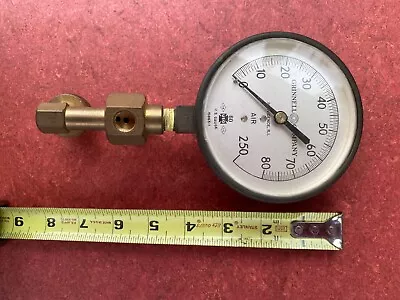 Brass Pressure Gauge.  Old And Unpolished.  Great For  STEAMPUNK • $20