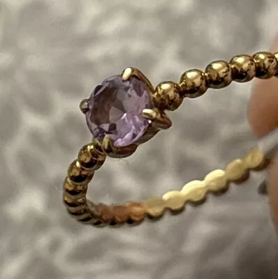 🐣 BNWT Moroccan Amethyst 18K Gold Plated Sterling Silver Ring Size N-O Gift • $24.76