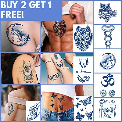 £2.99 • Buy SEMI PERMANENT Tattoo Natural Long Lasting Temporary Tattoos Mens Womens Juice