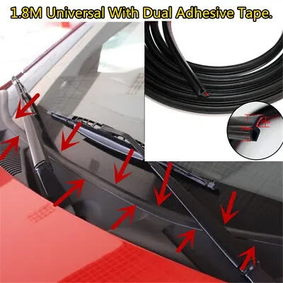 1.8M Universal Rubber Under Front Windshield Wiper Plastic Panel Sealed Strips • $14.95