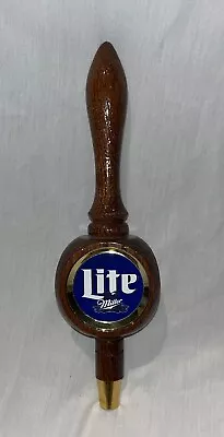 Vintage/New Miller Lite Light Beer Wooden Beer Tap Handle 11  Tall 3-Sided Blue • $26.95