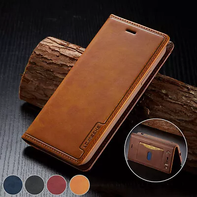 For Huawei P30 Lite Mate 20 P20 Pro Magnetic Leather Flip Wallet Card Case Cover • £6.99