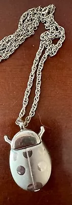 Collezio Lady Bug Womans Pendant Watch W/ 15  Chain/Necklace Two Tone Silver • $10