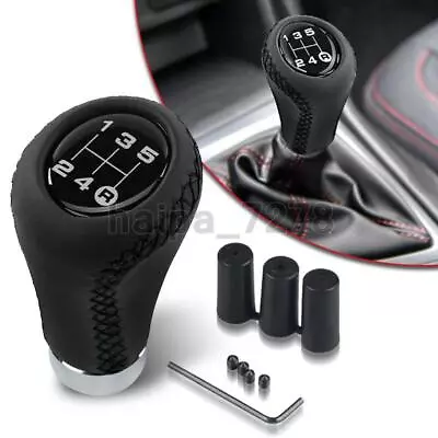 5 Speed Black Car Manual Shift Knob Gear Stick Shifter Lever Leather Universal • $13.98