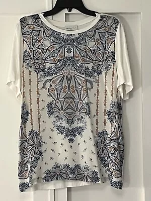 MEGAN PARK Silk Viscose Pattern Top Size 2 AU12 M • $12.87